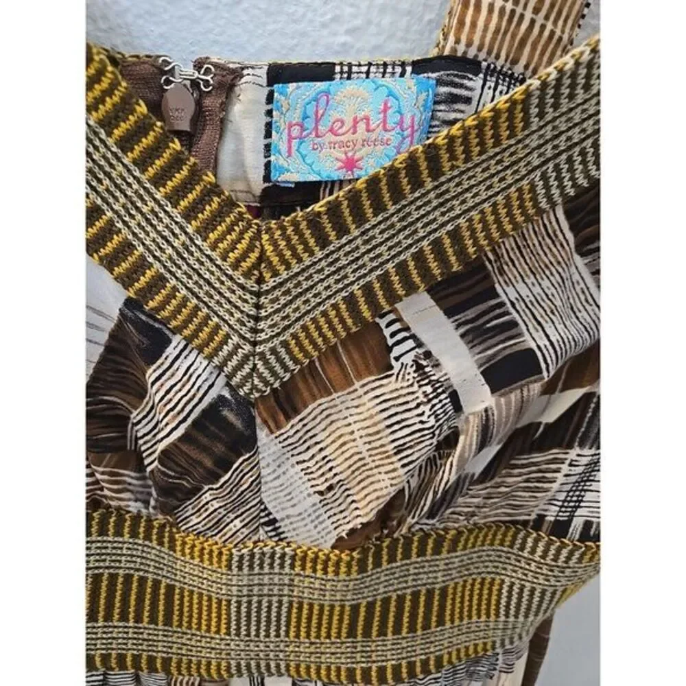 Plenty By Tracy Reese Dress Petite Silk Fit &‎ Flare Mini Bohemian Preppy Plaid
